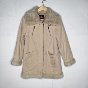 Barbie Women’s Coat Faux Fur Collar Cuff